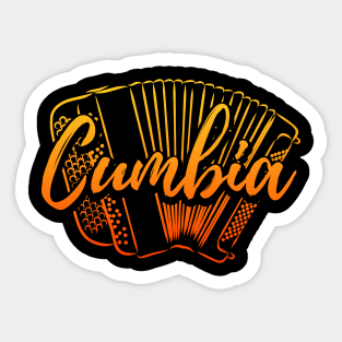 Cumbia con acordeón - red design Sticker